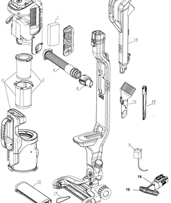 Diagram Diagram and Parts List for HCUA525JPK Type 1 Black and Decker Upright Vacuum